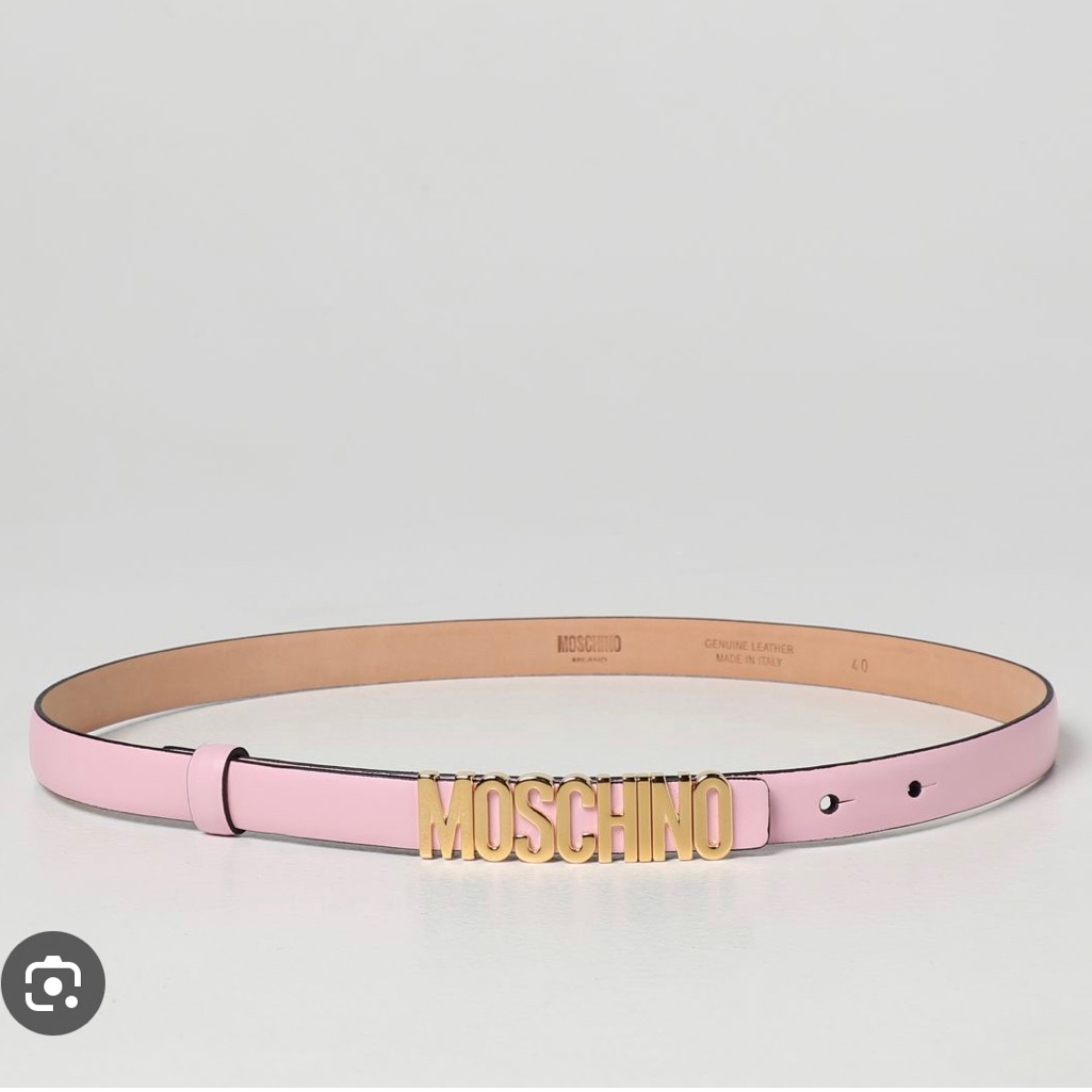 Moschino Leather Logo Belt - Nwt